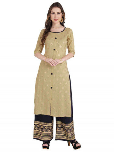 Indian Pure Cotton Material Printed Pattern Ladies Palazzo Suit With Breathable And Washable Features