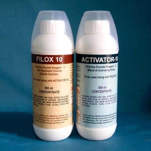 2 Liter Weight White Liquid Filo Lifesciences Stabilized Chlorine Dioxide Filox And Activator For Industrial  Density: 1.64 Gram Per Cubic Centimeter(G/Cm3)