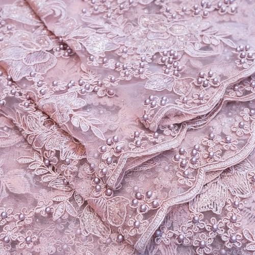 Pink 70 Grams Washable Chicken Work Style Embroidery Fabrics For Dress Saree And Blouse