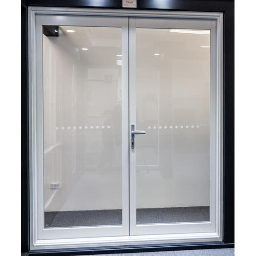 Left Side Handle Inward Opening Aluminium Frame Glass Doors