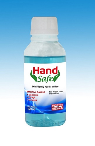 Pack Size 100 Ml Blue Alcohol Based Skin Friendly Hand Sanitizer Age Group: Suitable For All Ages