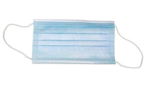 Sky Blue Three Ply Flexible Ear Loop Disposable Cotton Face Mask Age Group: Suitable For All Ages