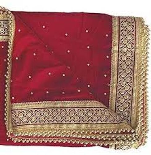 Indian Tear Resistance Wedding Embroidered Red Dupatta