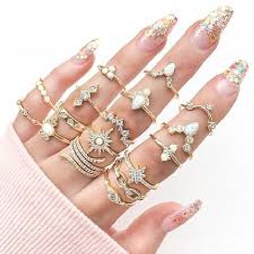 Buy ARZONAI Fashion Gold Rings Without Stones For Women-13 Pcs/Set Metal  Ring Set Online at Best Prices in India - JioMart.