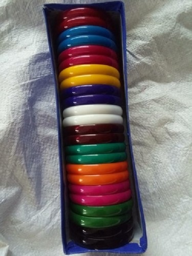 Acrylic Plastic Rangoli Bangles - Elegant Design, Lightweight & Skin-Friendly | Anti-Allergy, Fashionable Women's Jewelry with Onyx & Freshwater Pearl Accents