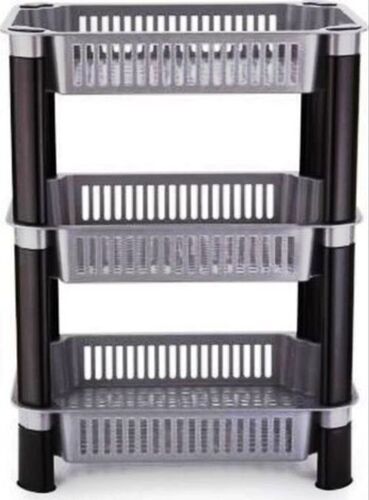Black And Grey Multi Purpose Plastic Basket Racks Application: Food Storage