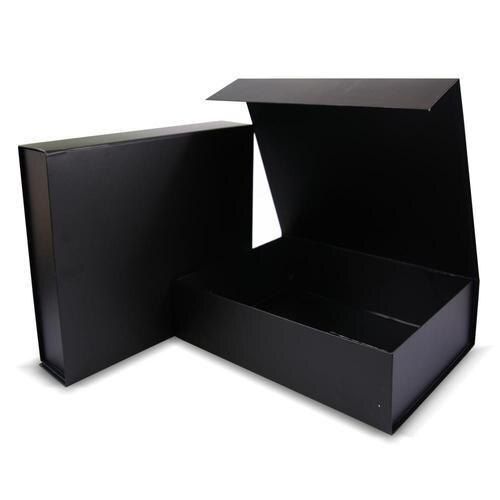 Matte Lamination Echo Friendly Black Folding Rigid Box For Multipurpose Use