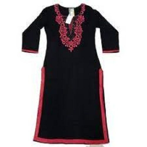 Embroidered Pattern Traditional Style Full Sleeve Casual Wear Cotton Kurti