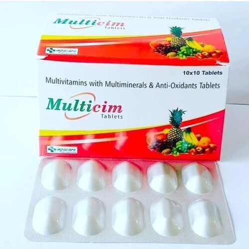 Multicim Antioxidant Multivitamin And Multimineral Tablets, Packaging Size 10x10 Tablets