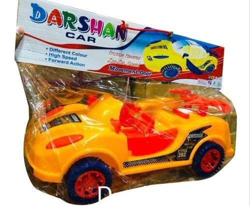 Pp Lightweight And Sturdy Yellow And Red Color Plastic Toy Car 