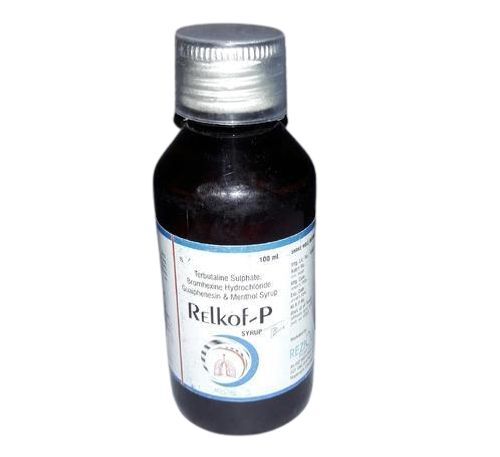 Relkof P - 100 Ml Cough Syrup | With Bromhexine & Terbutaline, Alleviates Mucus, Useful for Adults, Doctor Recommended Dosage