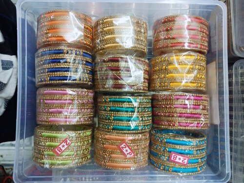 Women Beautiful Elegant Light Weight Skin Friendly Round Party Silk Thread Plastic Bangle