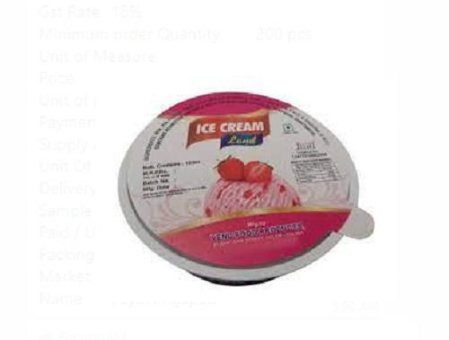 Packaging Type Cup 0.5 Gm Fat Round Shape Strawberry Ice Cream  Age Group: Children