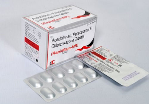 Aceclofenac Paracetamol And Chlorzoxazone Tablets, 10x10 Tablets Blister Pack