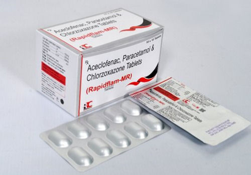 Aceclofenac Paracetamol And Chlorzoxazone Tablets, 10X10 Tablets Blister Pack Age Group: Adult