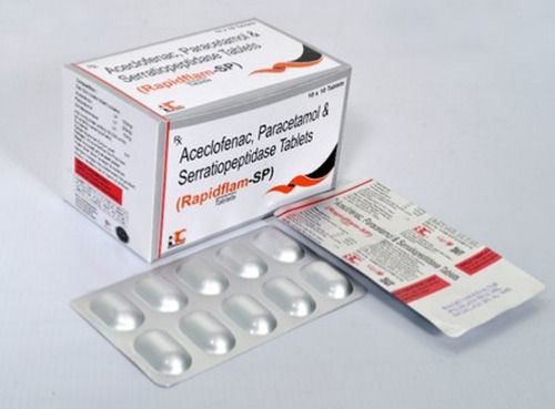 Aceclofenac Paracetamol And Serratiopeptidase Tablets, 10x10 Tablets Blister Pack