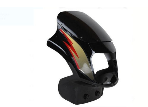 Plastic Black And Red Plastic, Weight 1000 Grams Headlight Visor For Tvs Victor 