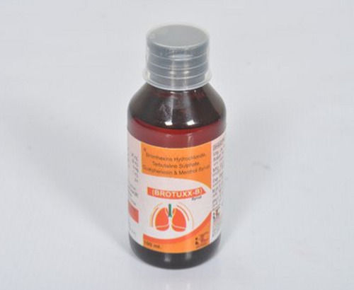 Black Bromhexine Hydrochloride Terbutaline Sulphate Guaiphenesin And Menthol Syrup, 100Ml Bottle Pack