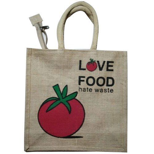 Eco-Friendly D Cut Plain Dyed Non Woven Brown Appledichan And Strawberry Printed Jute Bag