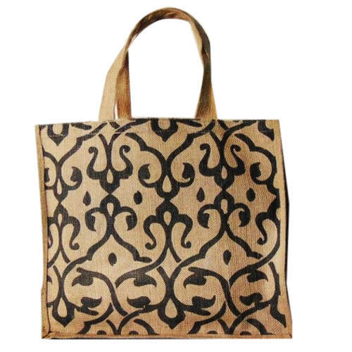 Eco-Friendly D Cut Plain Dyed Non Woven Light Brown And Black Friendly Jute Bag