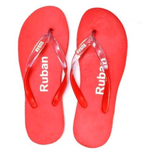 Ladies Flip Flop Comfortable And Lightweight Fancy Red Casual Slippers