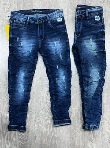 Men Comfortable And Stretchable Easy To Wear Blue Denim Casual Jeans 