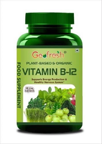 Plant Based And Organic Vitamin B12 Capsules, 60 Veg Capsules Pack