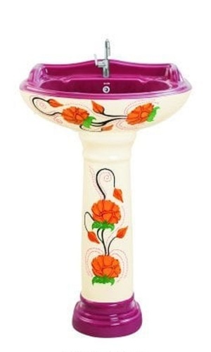Rectangular Printed Ceramic Wash Basin