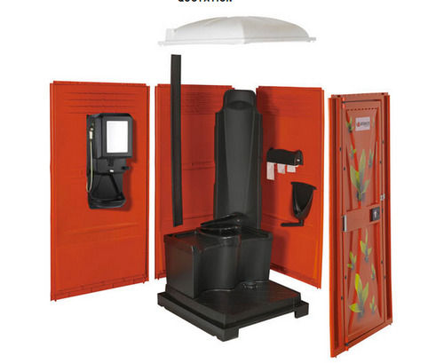 Red And Black With Flower Design Western Portable Toilet 