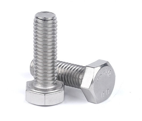 Silver Colour Powder Coated Full Threaded Hexagonal Stainless Steel Bolt Application: Electrical Power Station