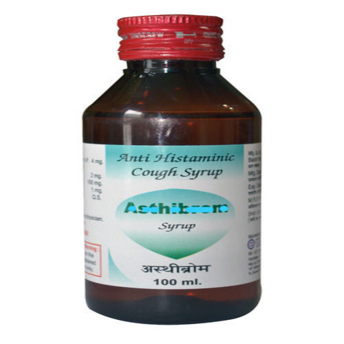 100 Ml Sized Bottle Asthibrom Anti Histaminic Ayurvedic Cough Syrup Specific Drug