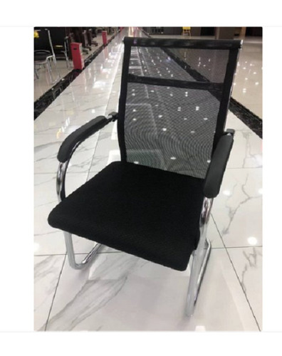 Strong And Long-Lasting Black Non-Rotatable Modern Stainless Steel Visitor Chair
