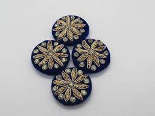 Plastic Beautiful Designer Highly Durable Embroidered Elegant Look Stylish Navy Blue Button