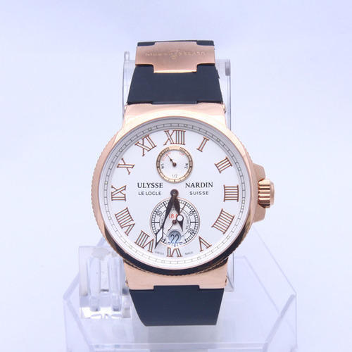 White And Gold Men Premium Elegant Looking Luxurious Skin Friendly Ulyssi Nardin Marine Watch