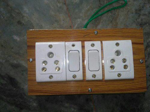 Rectangular Heavy Duty Solid Shock Proof White Plastic Electrical Switch Board