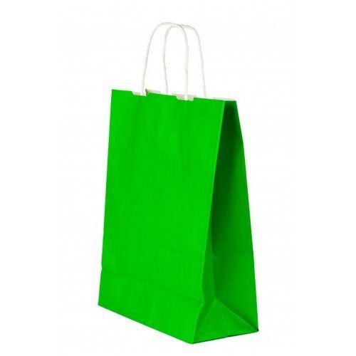 Recyclable Reusable Eco Friendly Light Weight And Biodegradable Green Plain Paper Bags