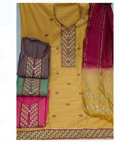 100 Percent Pure Cotton Festival Wear Comfortable And Washable Multicolor Ladies Suit 