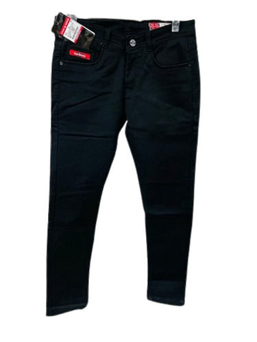 Washable High-Quality Superbly Fitting Comfortable Sizes Casual Look Black Men'S Knitted Jeans 