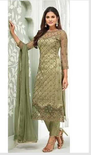 Light Green Festival Wear Washable And Comfortable Designer Ladies Suit 