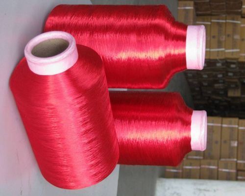 Lightweight Strong And Long Lasting Easy To Use Red Fdy Polyester Yarn 