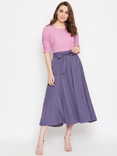 Chiffon Women Comfortable And Breathable Easy To Wear Grey Party Wear Fancy Skirt 