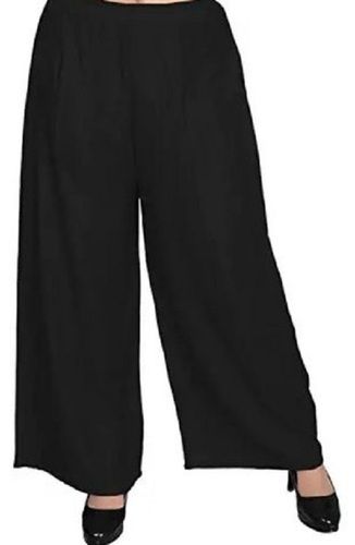  Casual Wear Stylish And Comfortable Black Plain Cotton Ladies Palazzo Shelf Life: 1 Years