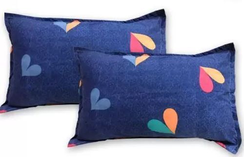 Dark Blue  Classy Soft Colourful And Long Lasting Cotton Pillow Cover Pack Of 2 