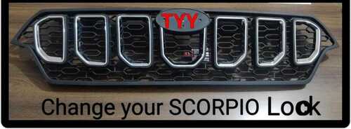 Gray Black Color Plastic Material Chrome Ring Car Front Grille For Scorpio