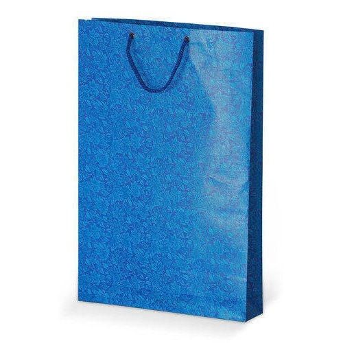 Environment Friendly Shining Printed And Durable Blue Paper Carry Bag