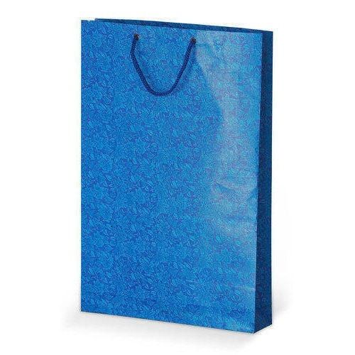 Disposable Environment Friendly Shining Printed And Durable Blue Paper Carry Bag