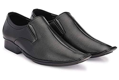 Men Slip Resistance Elegant Look Comfortable To Wear Black Formal Leather Shoes Heel Size: Low