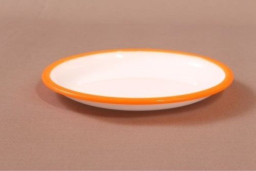 Standards Size 10 Inch Round Shape Weight 75 Gram White Orange Plastic Plates