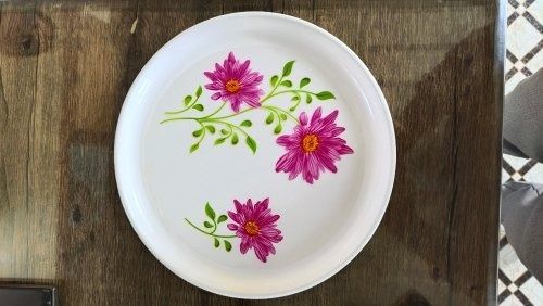 Size 11 Inch Round Shape Ceramic Multicolor Printed Ceramic Plates 