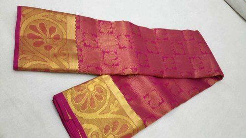 Pink Soft Fancy Ladies With Blouse Piece Set Festive Wear Printed Chanderi Silk Saree